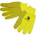 Double Palm Canvas Work Gloves W/Black PVC Dot